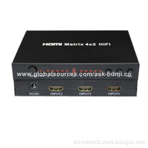HDMI 4x2 Matrix with Extra Audio IRNew
